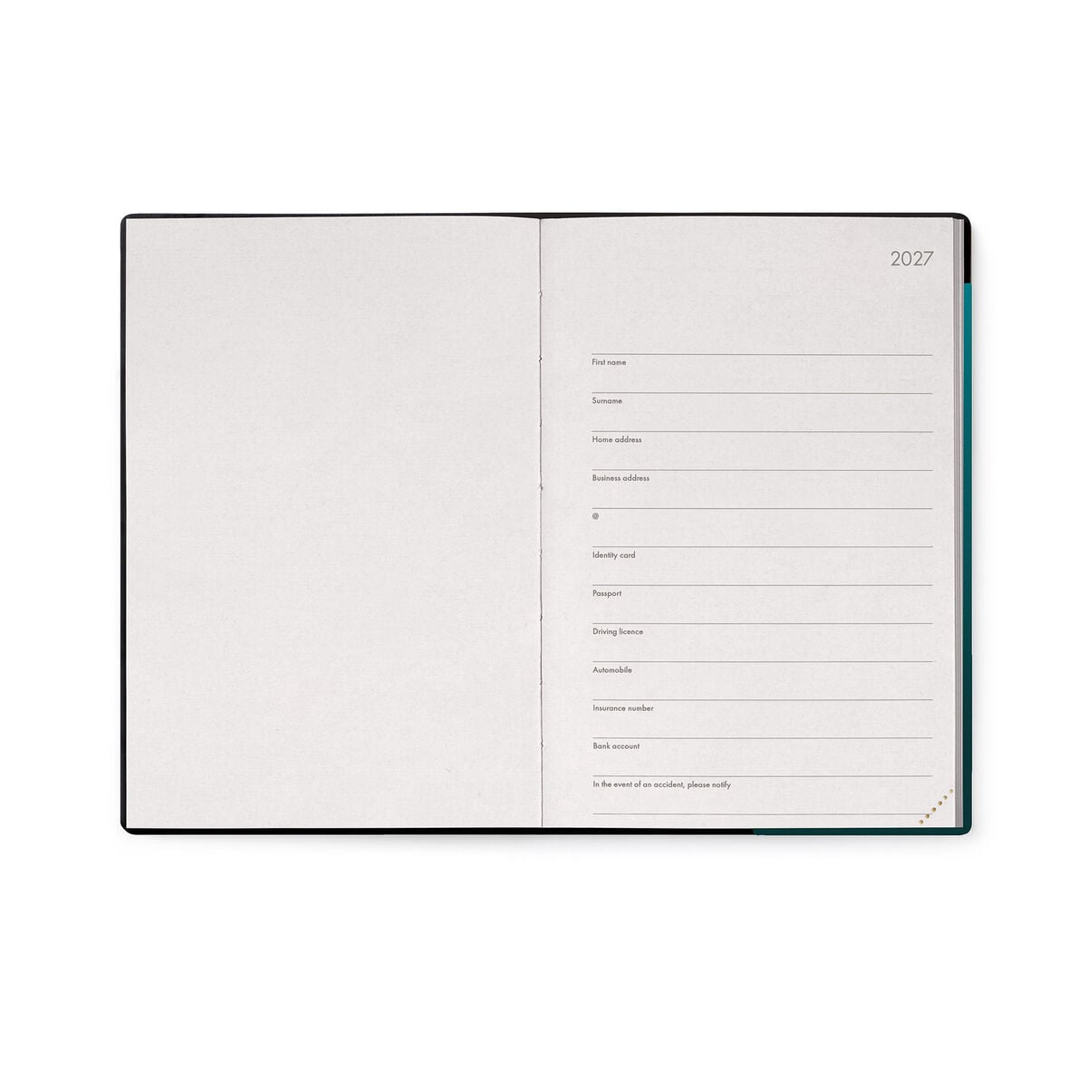 Legami - 12-Month Medium Weekly Günlük ile Defter 2027 - Deep Teal