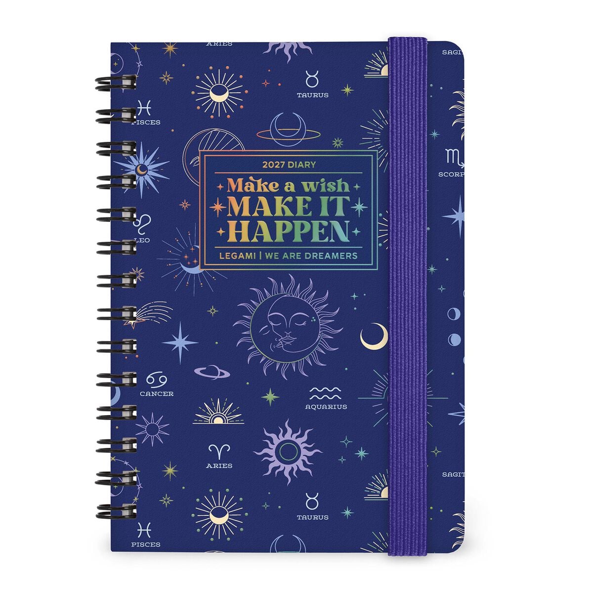 Legami - 12-Month Weekly Günlük - Küçük Spiral-Bound 2027 - Celestial