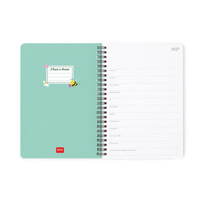 Legami - 12-Month Büyük Spiral-Bound Weekly Günlük 2027 - Bee