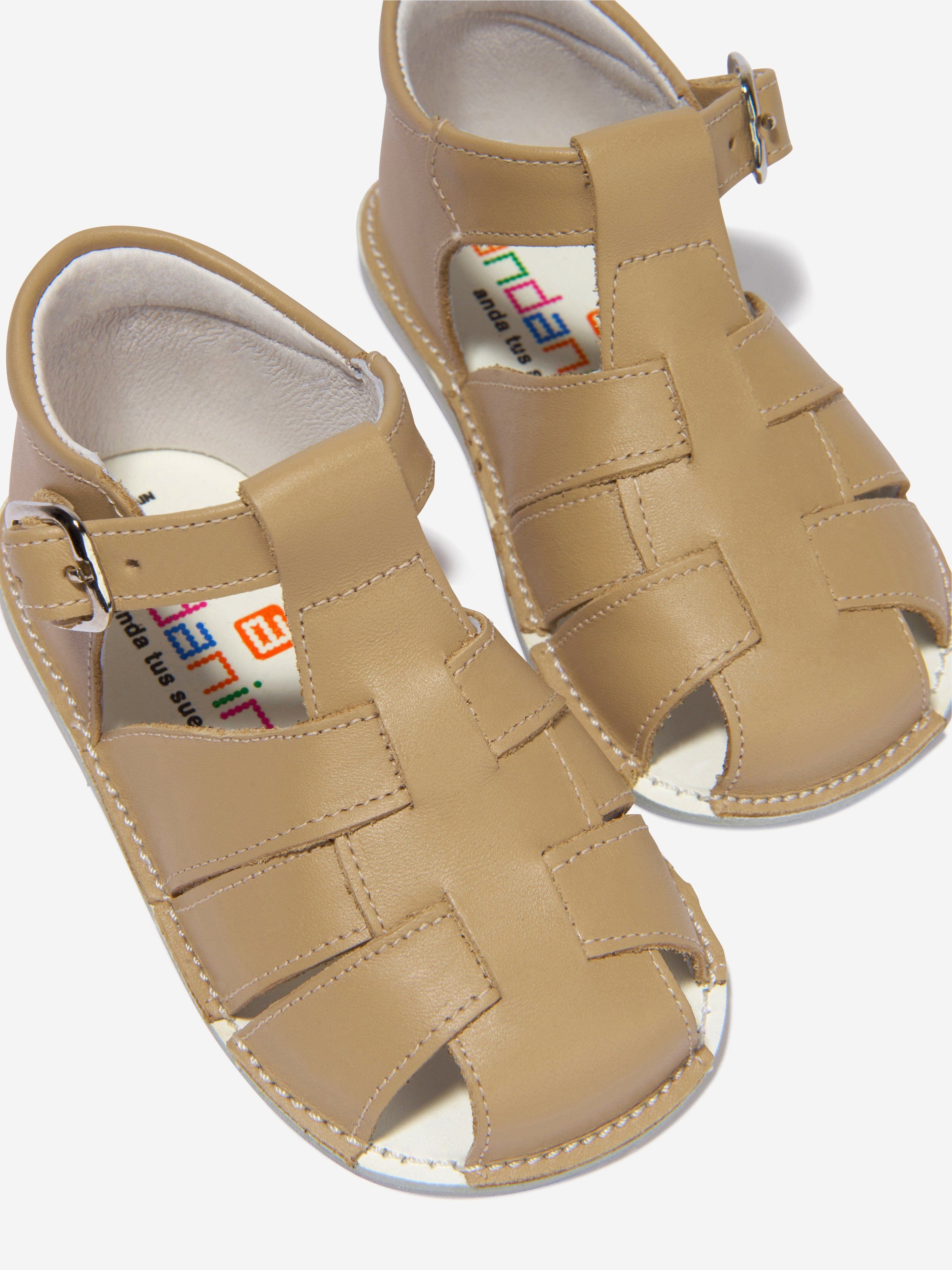 Andanines Baby Buckle Strap Sandals in Brown
