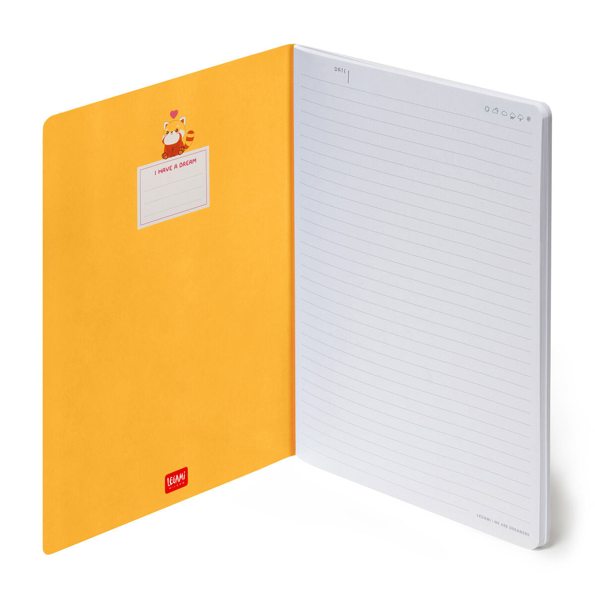 Legami - B5 Lined Defter ile Illustrated Hard Kılıf - Red Panda