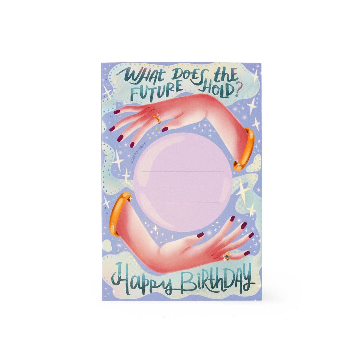 Legami - Happy Birthday Scratch-Off Opening Birthday Card - Crystal Ball - Scratch-Off Card