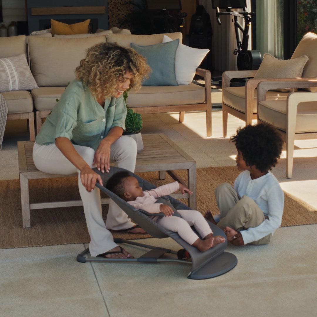 BabyBjorn Bouncer Bliss - Woven - Anthracite-Baby Bouncers-No Bouncer Toy- | Natural Baby Shower