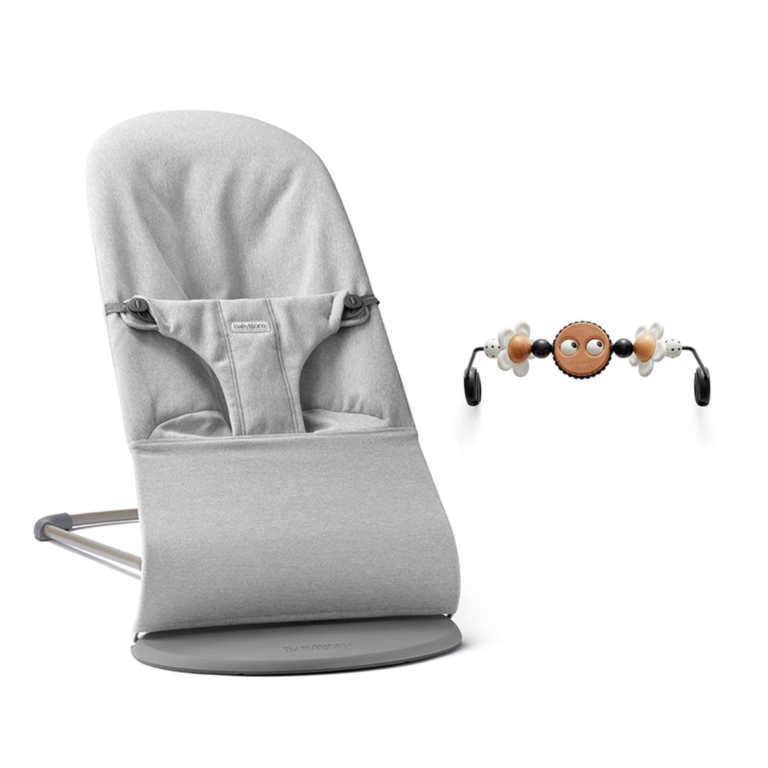 BabyBjörn Bouncer Bliss Woven Mélange - Light Grey-Baby Bouncers-Googly Eyes B+W- | Natural Baby Shower