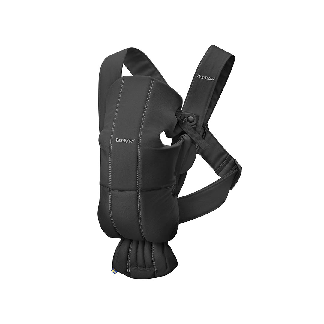 BabyBjorn Mini Woven Baby Carrier - Black-Baby Carriers- | Natural Baby Shower