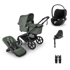 Bugaboo Fox 5 Renew + Cloud T Travel System-Travel Systems-Forest Green-With Base | Natural Baby Shower