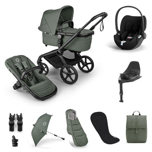 Bugaboo Fox 5 Renew Ultimate + Cloud T Travel System-Travel Systems-Forest Green-With Base | Natural Baby Shower