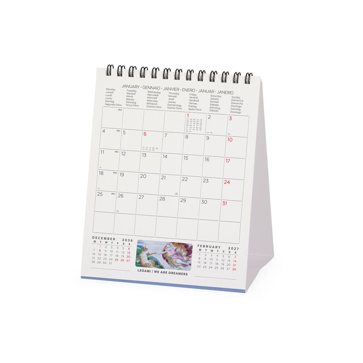 Legami - Mastercats 2027 Desk Takvim - 12 x 14.5 cm