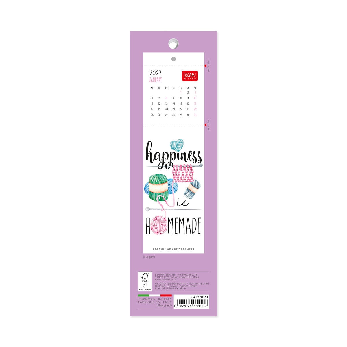 Legami - Aphorisms 2027 Kitap Ayracı Takvim - 5,5 x 18 cm