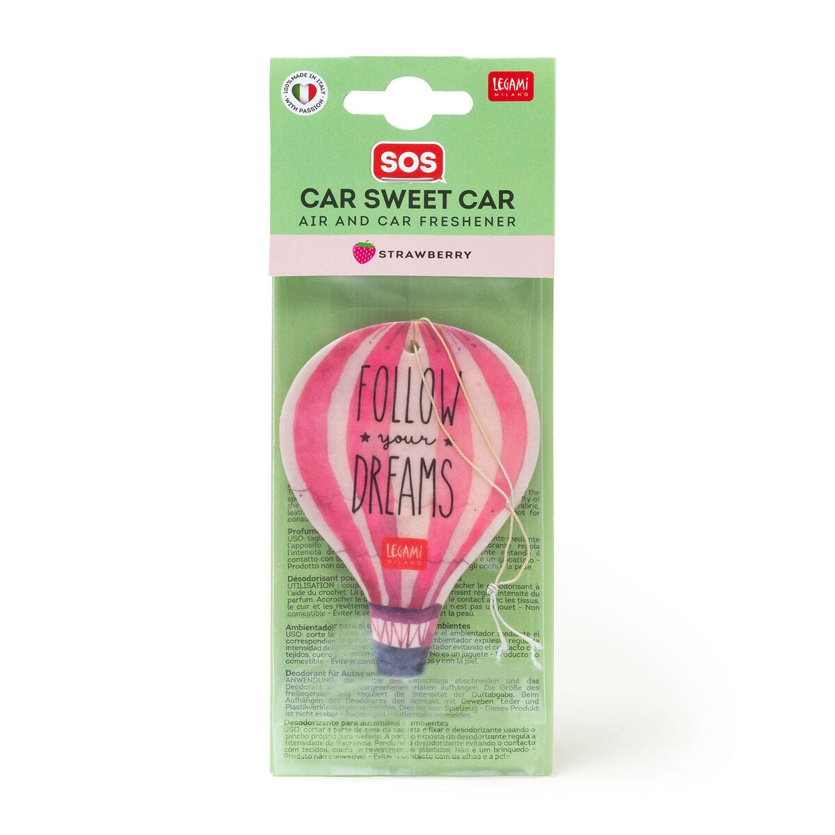 Legami - Car Air Freshener - Hot Air Balloon - SOS Car Sweet Car