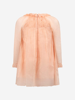 Chloé Chloe Girls Light Pink Silk Dress