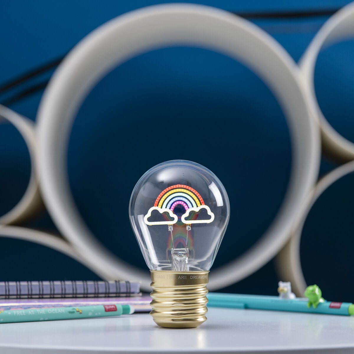 Legami - Dekoratif Lightbulb-Shaped Table Lamp - Rainbow - Bulb Fiction
