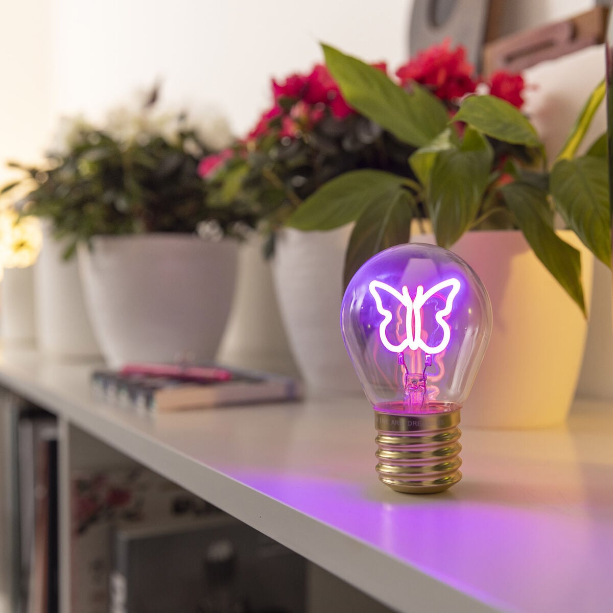 Legami - Dekoratif Lightbulb-Shaped Table Lamp - Butterfly - Bulb Fiction