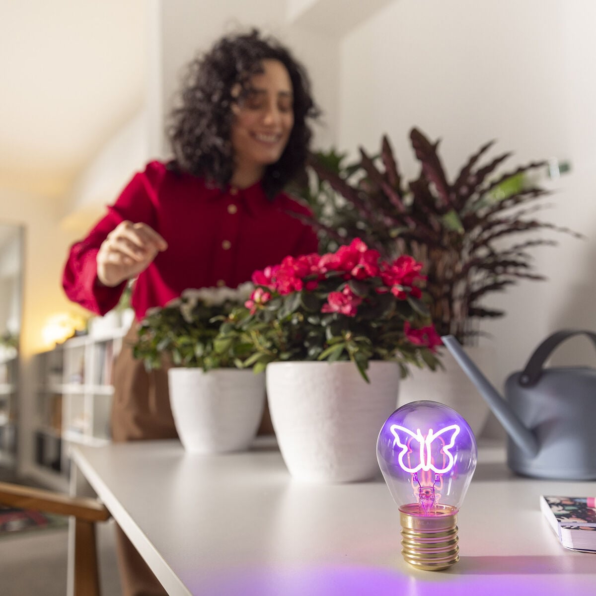 Legami - Dekoratif Lightbulb-Shaped Table Lamp - Butterfly - Bulb Fiction