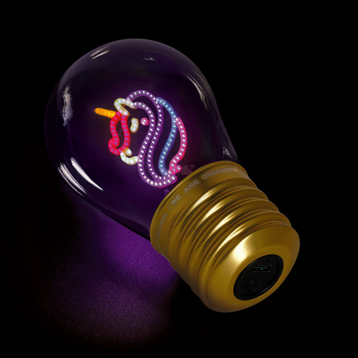 Legami - Dekorative Tischlampe in Glühbirnenform - Einhorn - Bulb Fiction