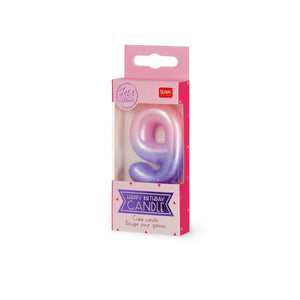 Legami - Pink Doğum Günü Cake Candle - 9 - Mutlu Doğum Günü Candle