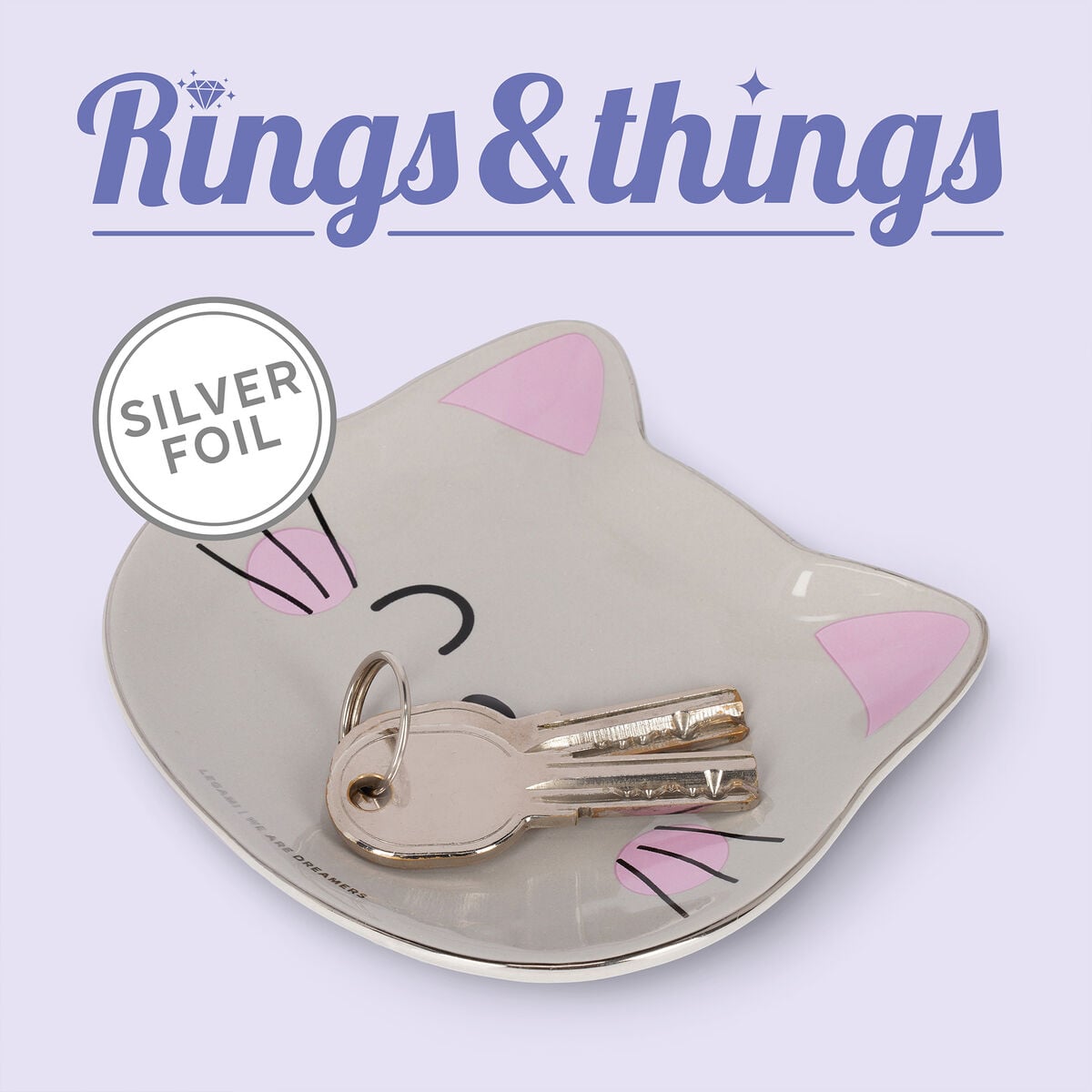 Legami - Hand-Decorated Ceramic Trinket Dish - Kitty - Rings & Things