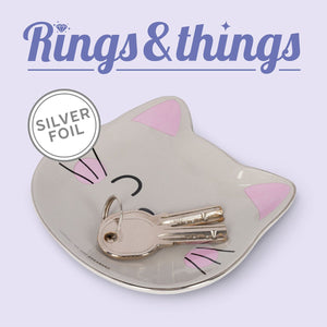 Legami - Hand-Decorated Ceramic Trinket Dish - Kitty - Rings & Things