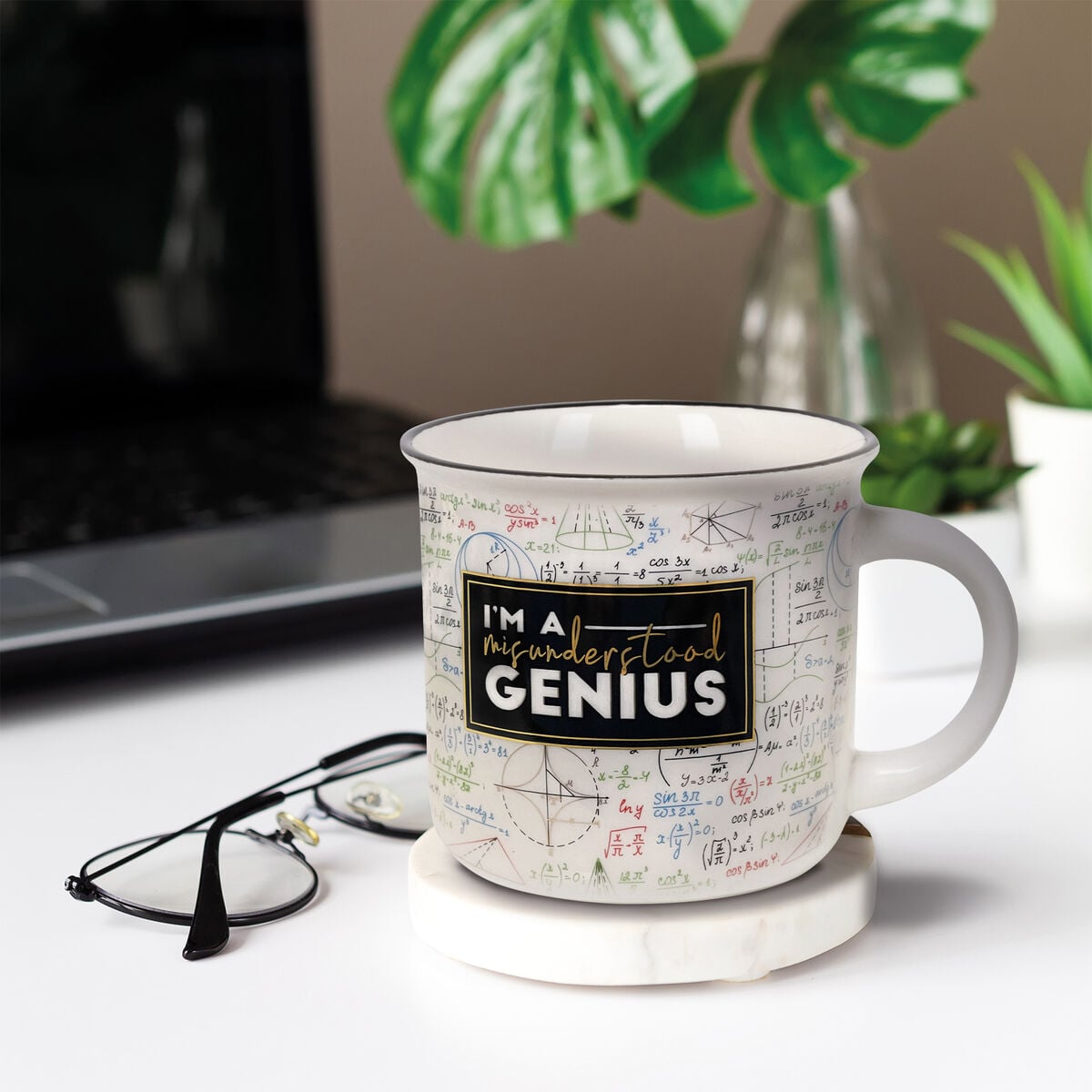 Legami - New Bone China Porcelain Kupa ile Genius-Themed Illustration. 350 ml capacity. ideal Gift Idea f
