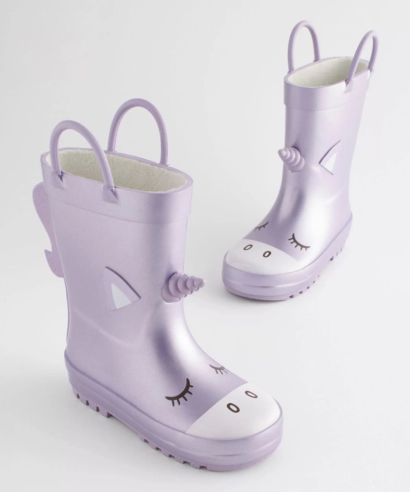 Dinossi - Leylak Mor Unicorn Yumuşak Tabanlı Kız Çocuk Polarlı Yağmur Çizmesi - 26.5-Dinossi