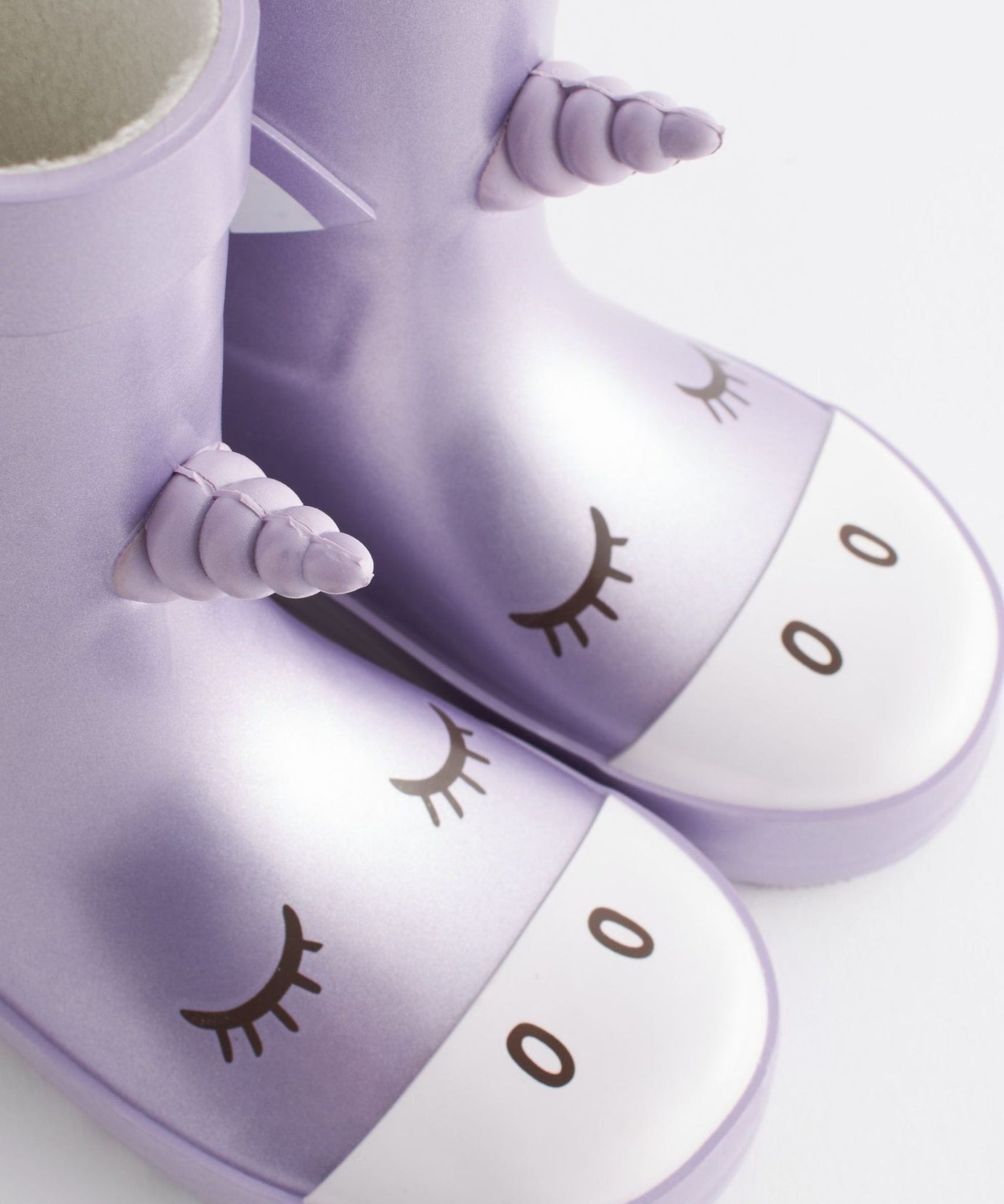 Dinossi - Leylak Mor Unicorn Yumuşak Tabanlı Kız Çocuk Polarlı Yağmur Çizmesi - 29-Dinossi