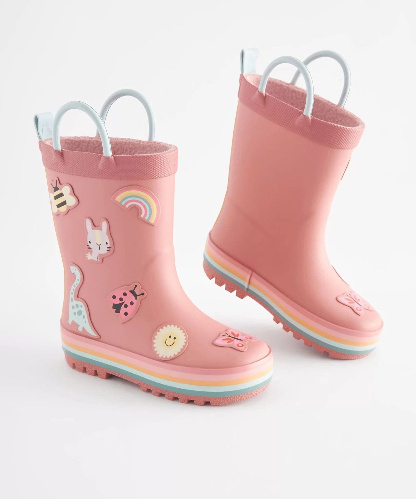 Dinossi - Soft Pembe Yumuşak Tabanlı Kız Çocuk Polarlı Yağmur Çizmesi - 28-Dinossi