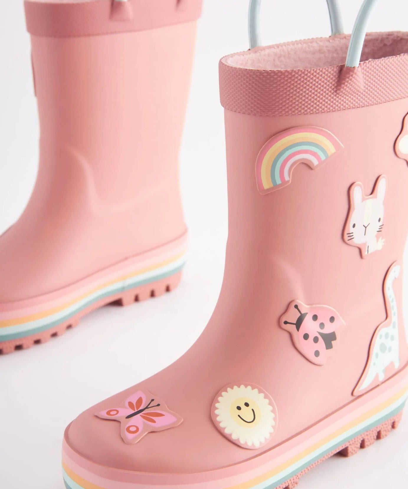 Dinossi - Soft Pembe Yumuşak Tabanlı Kız Çocuk Polarlı Yağmur Çizmesi - 30.5-Dinossi