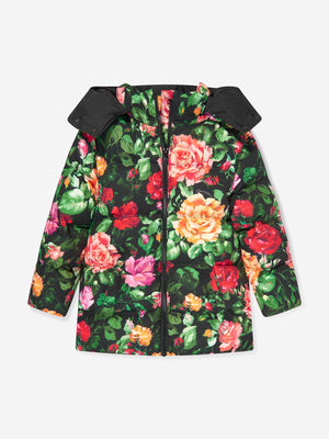 Dolce & Gabbana Girls Down Padded Rose Jacket in Multicolour