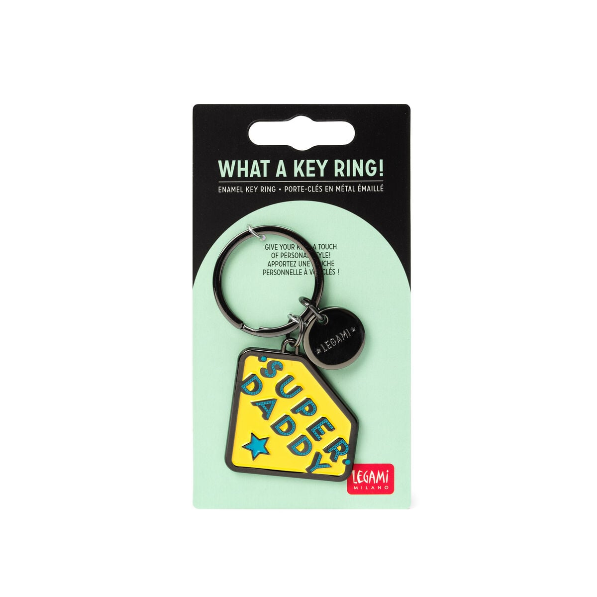 Legami - Enamel Key Chain - Süper Daddy - What a Anahtarlık!