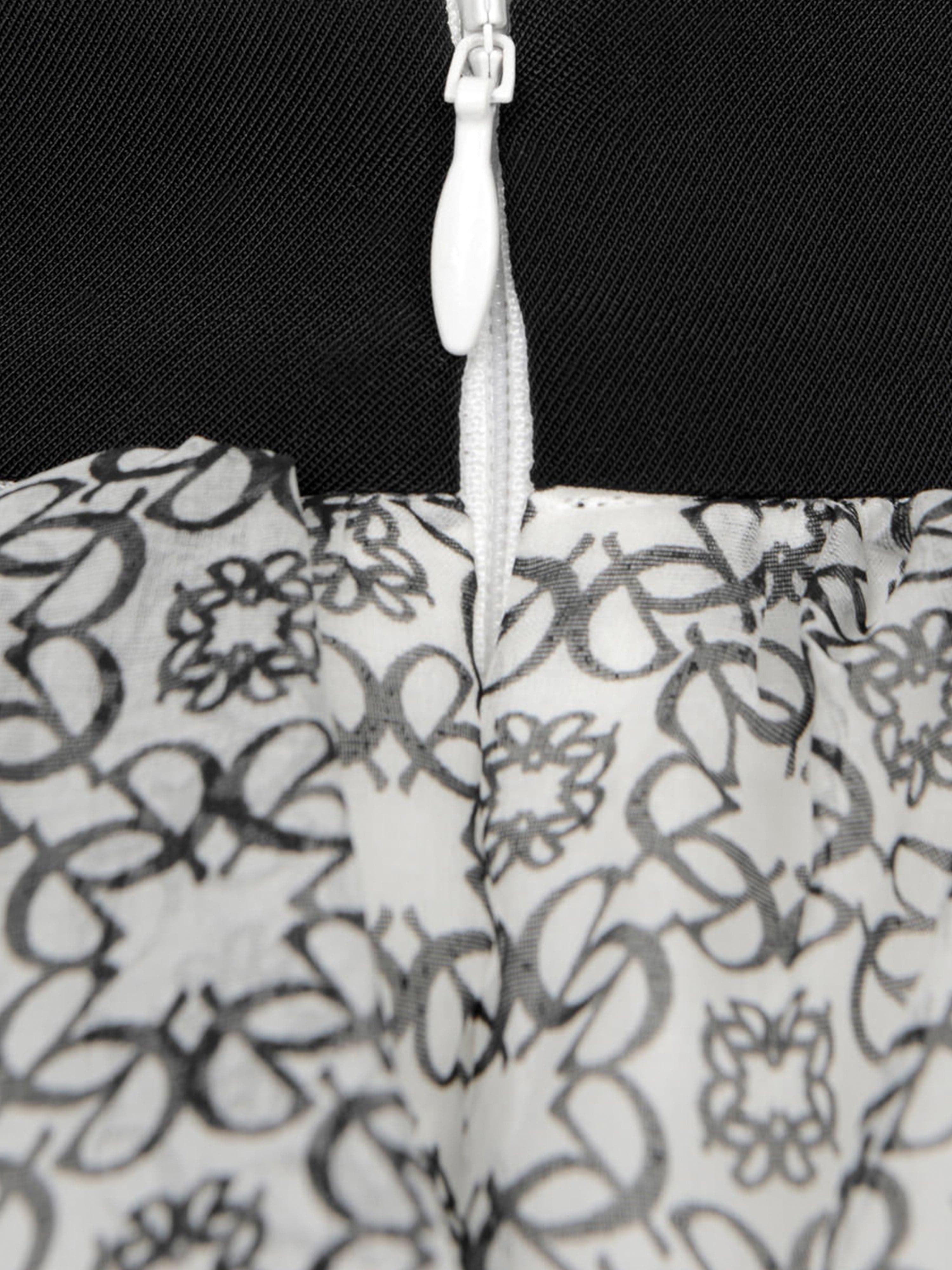 Elie Saab Girls Patterned Silk Skirt in Black