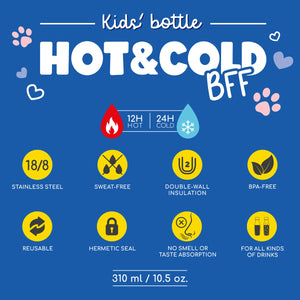 Legami - Vakum Şişe Çocuklar İçin - Kitty - Hot&Cold BFF