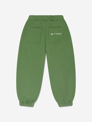 Etro Boys Branded Joggers in Green