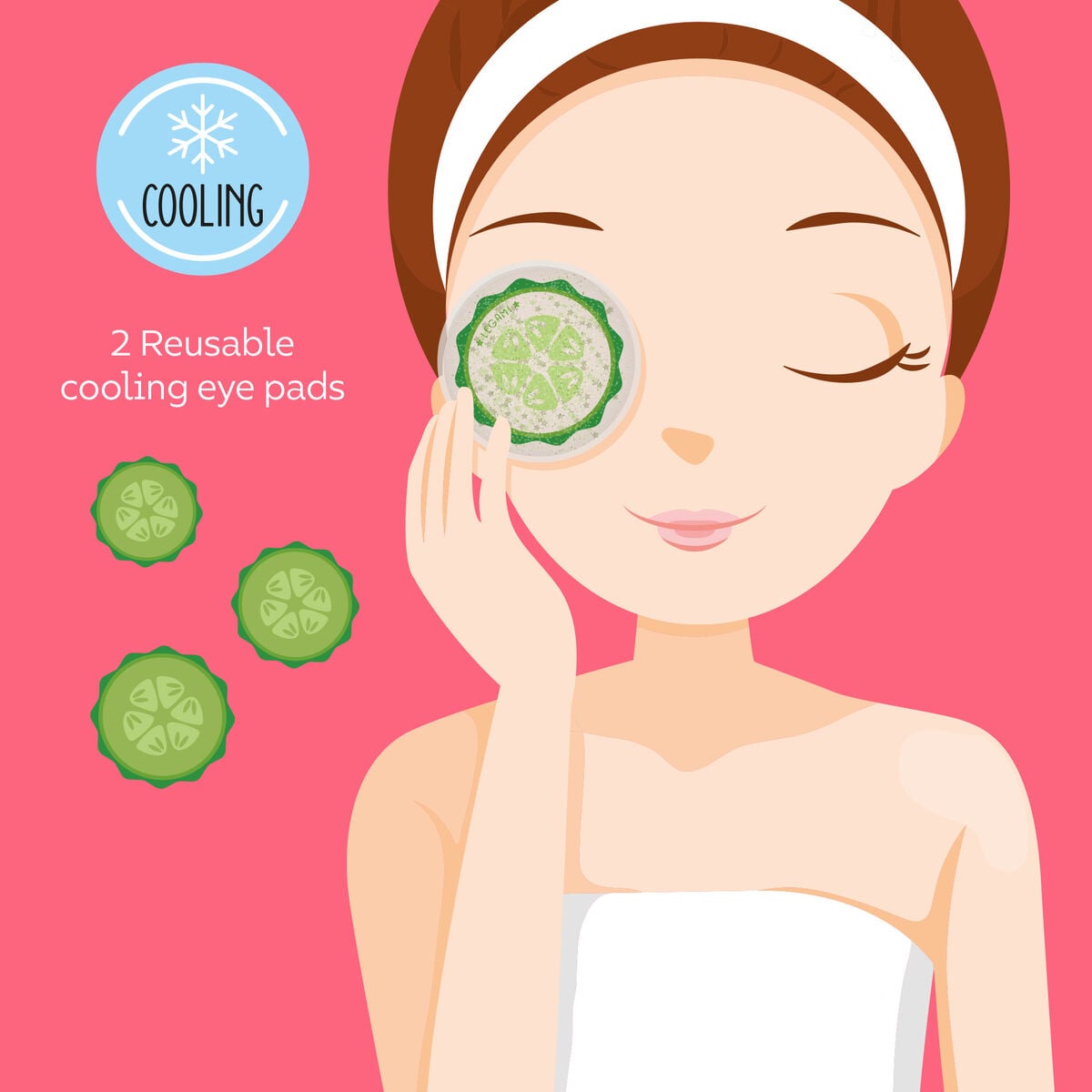 Legami - Cucumber Reusable Cooling Eye Pads - Chill Out