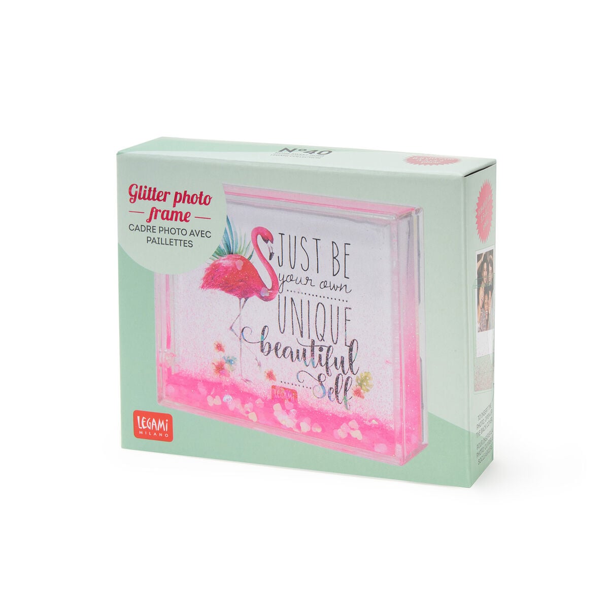 Legami - Glitter Photo Frame - Pink Flamingo