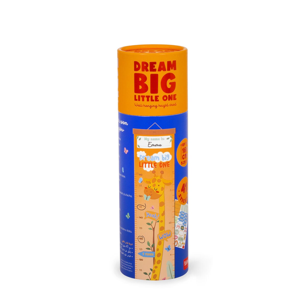 Legami - Wall-Hanging Height Chart - Giraffe - Dream Big Little One