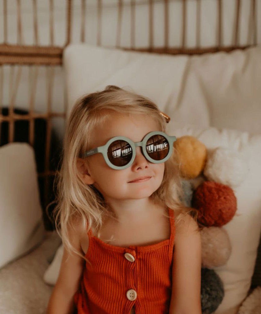 Dinossi - Sürdürülebilir Çocuk Güneş Gözlüğü Yuvarlak Model - Kahverengi-Dinossi