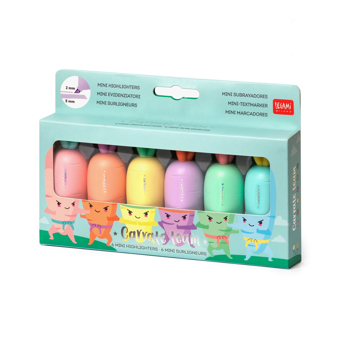 Legami - Seti 6 Mini Highlighters - Carrate Team