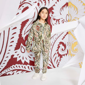 Etro Girls Paisley Print Trousers in Ivory
