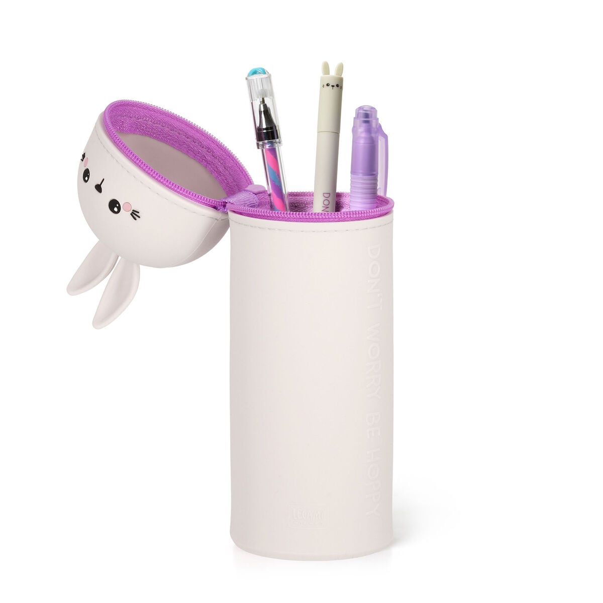 Legami - Tavşan "Don't Worry Be Hoppy" 2-in-1 Silicone Kalem Kutu - Kawaii