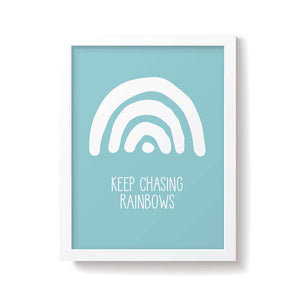 Snuz Keep Chasing Rainbows Nursery Print - Blue-Prints- | Natural Baby Shower