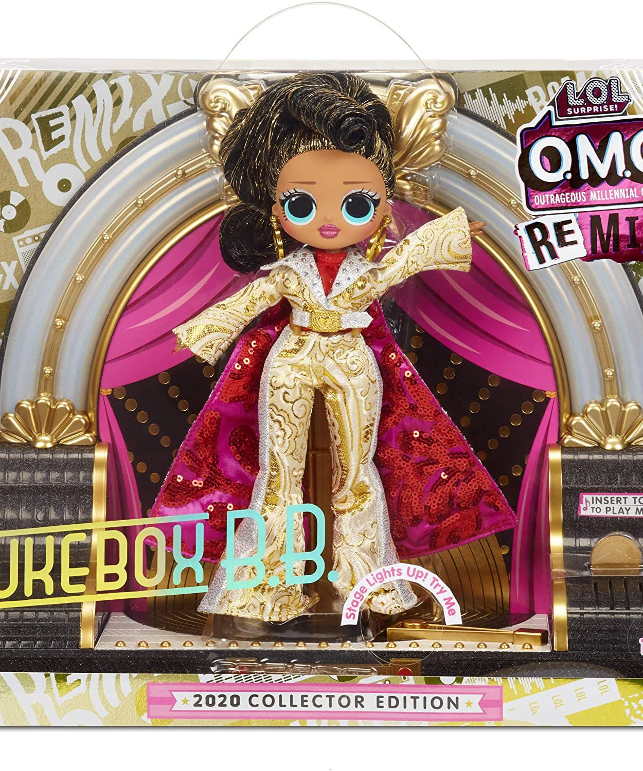 LOL Omg - Remix Jukebox BB Müzik Kutulu Işıklı ve Sesli Özel Koleksiyon Bebeği-Dinossi