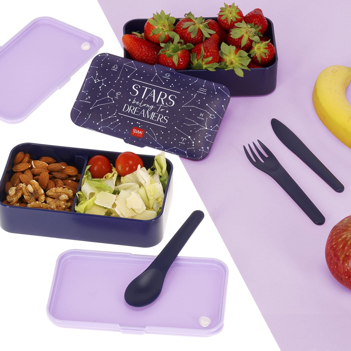 Legami - 1200 ml Bento Yemek Kutusu - Stars - Bento Yemek Kutusu