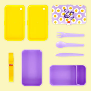 Legami - 1200 ml Bento Yemek Kutusu - Daisy - Bento Yemek Kutusu