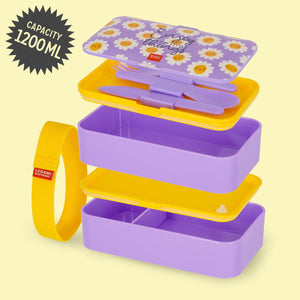 Legami - 1200 ml Bento Yemek Kutusu - Daisy - Bento Yemek Kutusu
