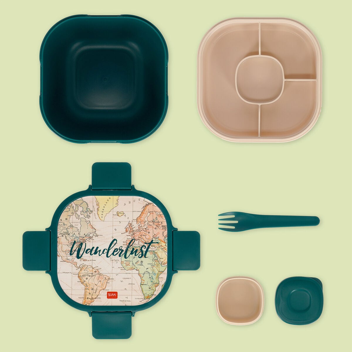 Legami - 1700 ml Bento Yemek Kutusu - Seyahat - Bento Yemek Kutusu