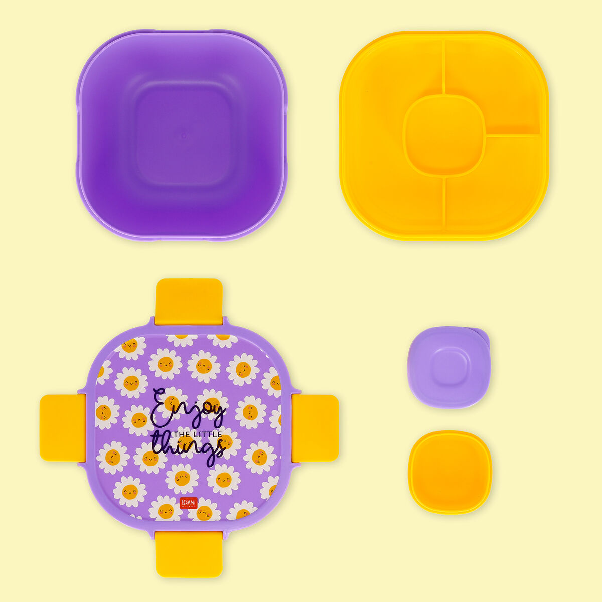 Legami - 1700 ml Bento Yemek Kutusu - Daisy - Bento Yemek Kutusu