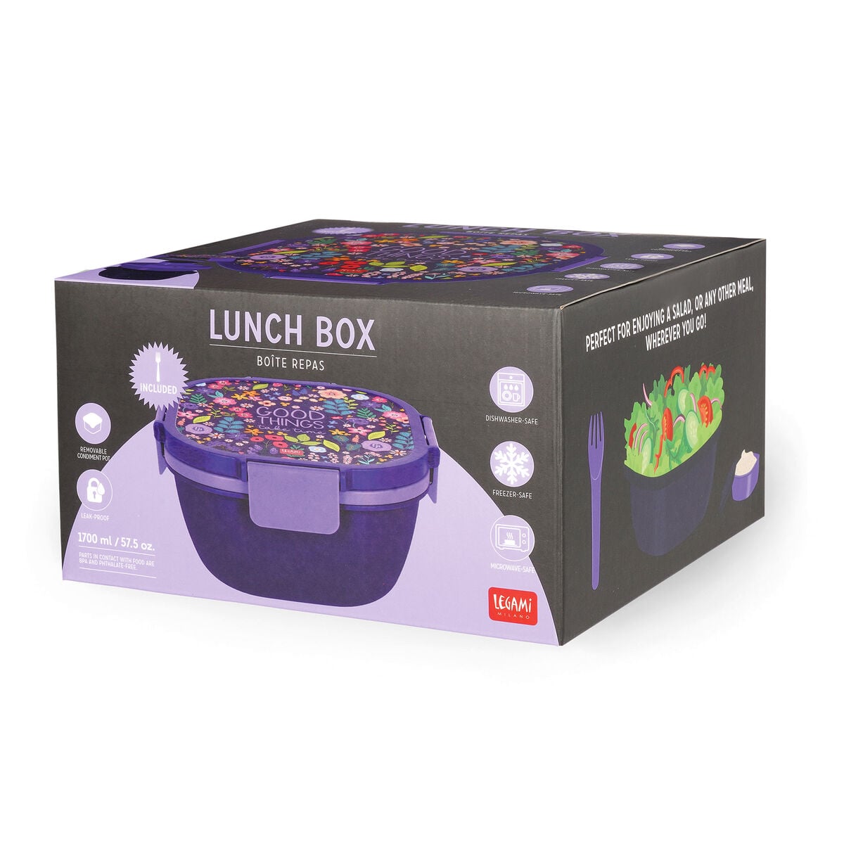 Legami - 1700 ml Yemek Kutusu - Çiçekler