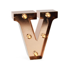 Legami - Rose Gold Işıklı Dekoratif Harf - V - Mini Dekoratif Işık