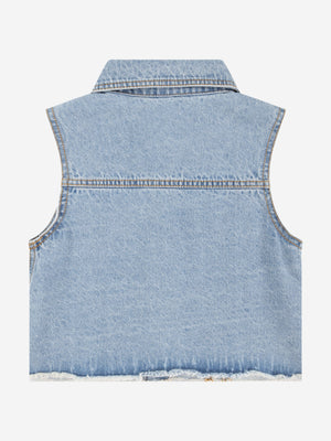 Levi's Girls Embroidered Gilet in Blue