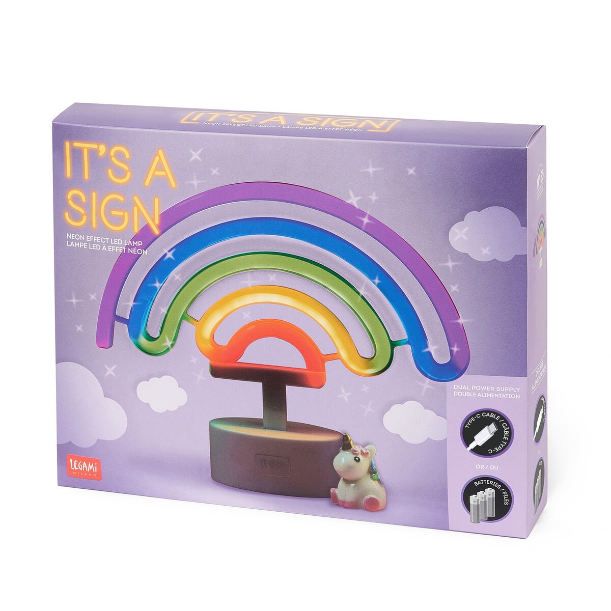 Legami - Neon-Effect LED Lamp - Rainbow - It's a Sign